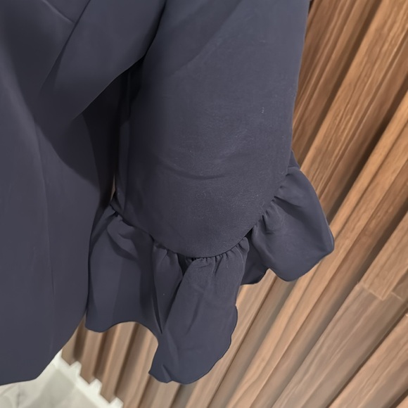 NWT 🏷️ Banana Republic Women’s 3/4 Ruffle Sleeve Navy Blue Blazer size 12 - Picture 12 of 13